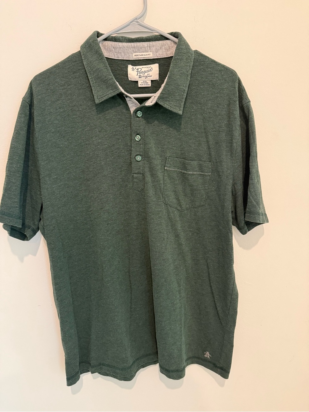 Original Penguin Forest Green Short-Sleeve Pocket Polo